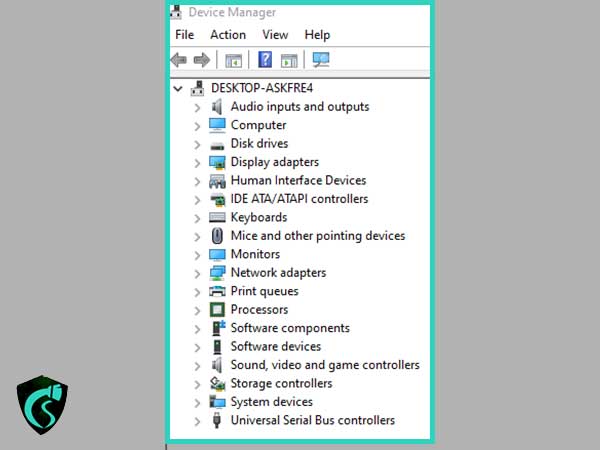 device manager interface