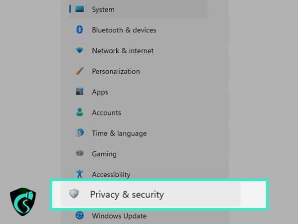 privacy and security option