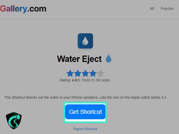 Get Shortcut button