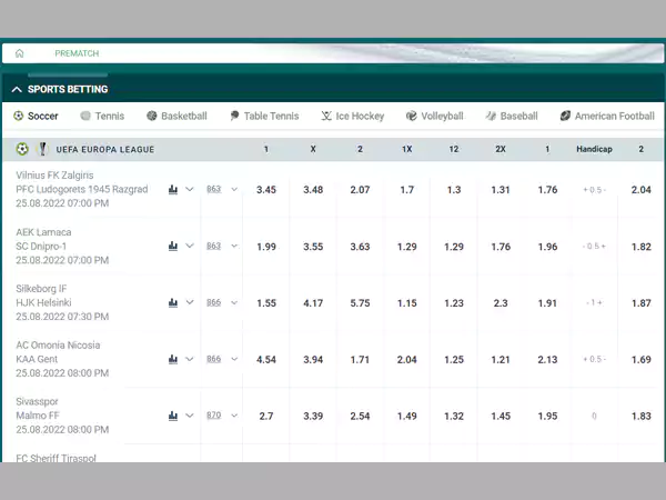 sports betting table 