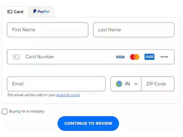 insert payment details