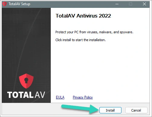 Total AV install button 