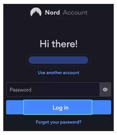 ‘Log in to Nord Account