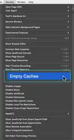 select the empty caches option. 