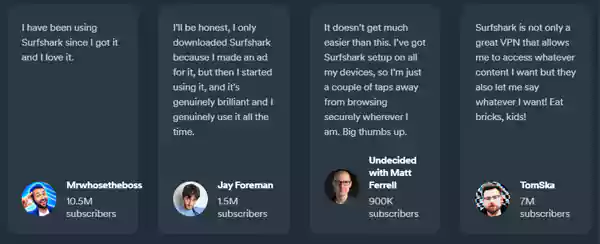  users have to say about Surfshark